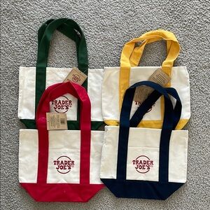 BNWT Trader Joe's Mini Canvas Tote Bags